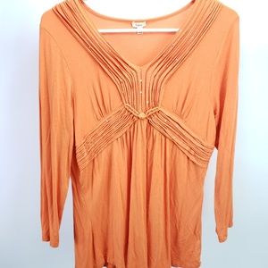 Reba 3/4 Sleeves Top Size Large Stretch Sparkle